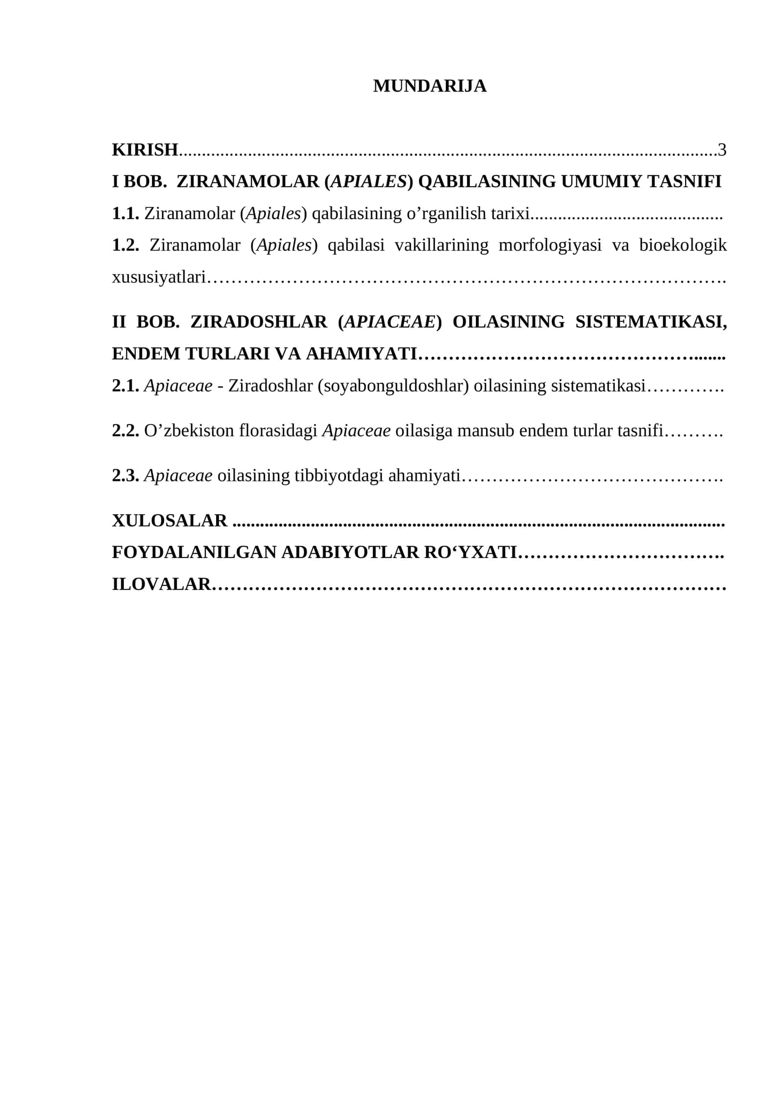 Kurs ishi mavzusining asoslanishi va uning dolzarbligi