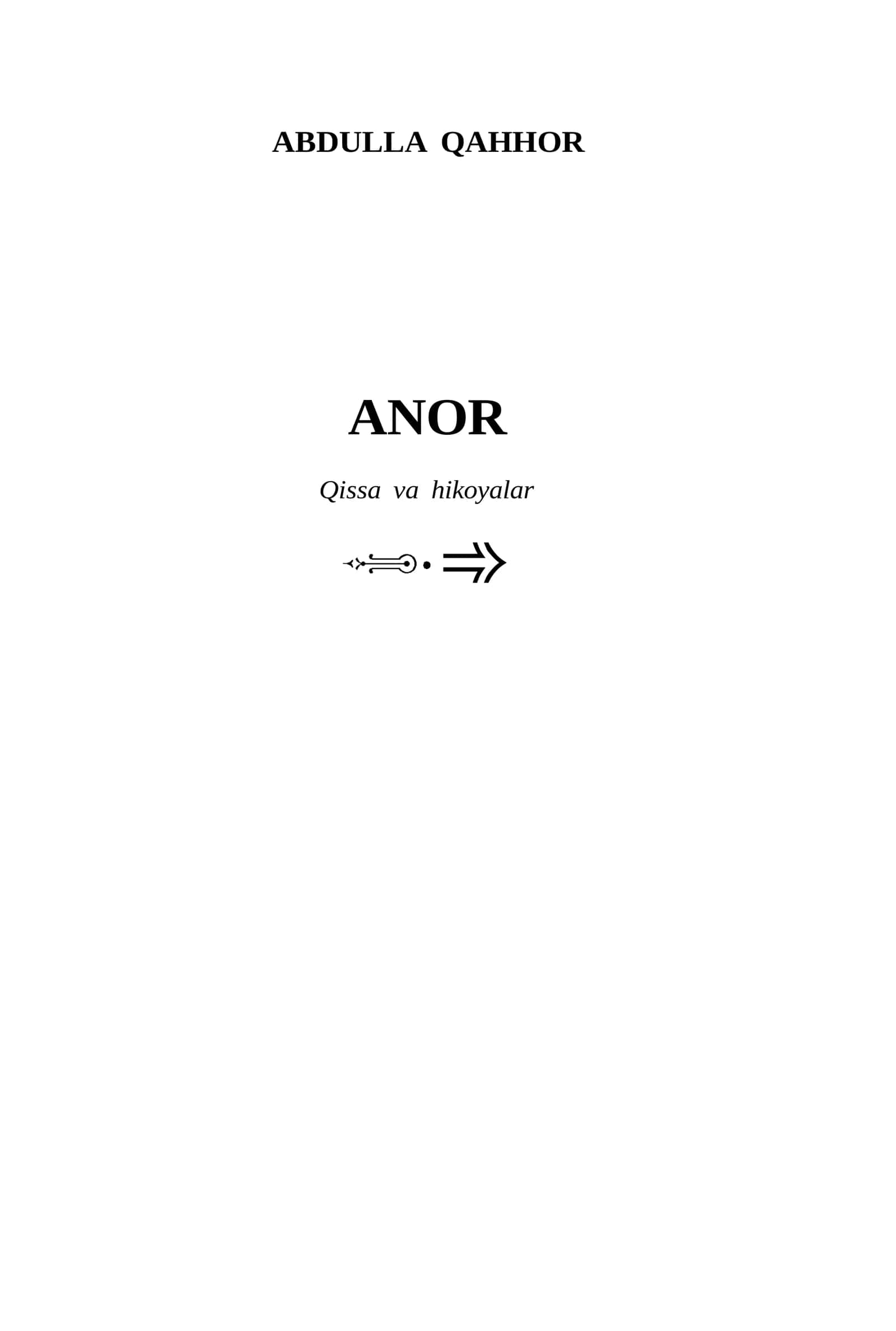Anor. Abdulla Qahhor