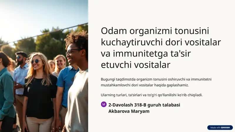 Tonusni oshiruvchi vositalar