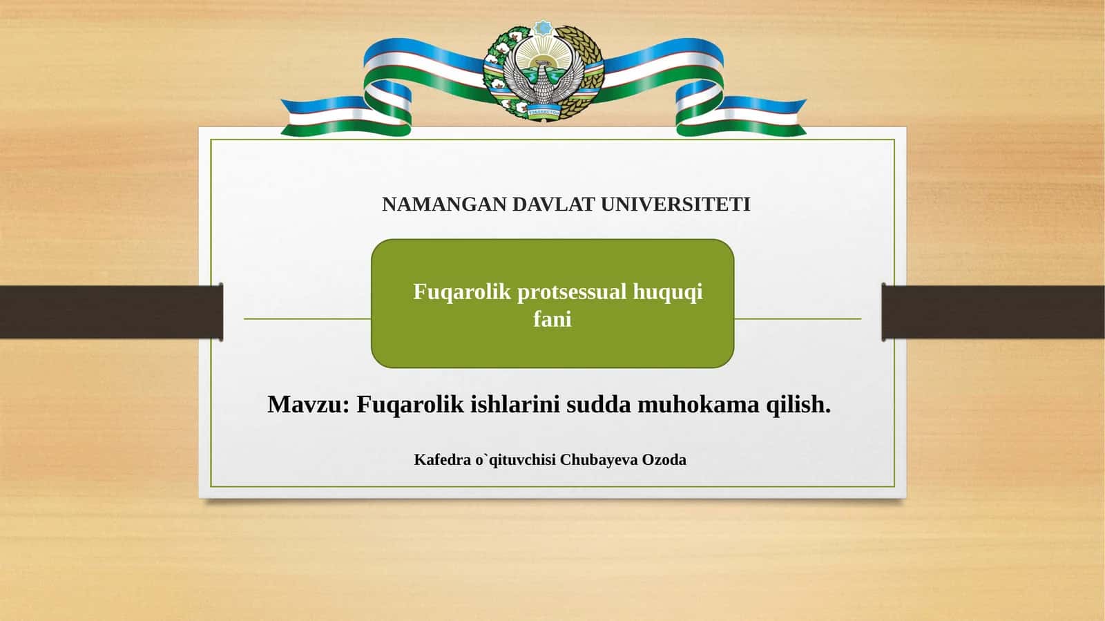 Fuqarolik ishlari ni sudda muhokama qilish