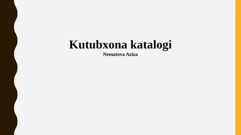 Kutubxona katalogi