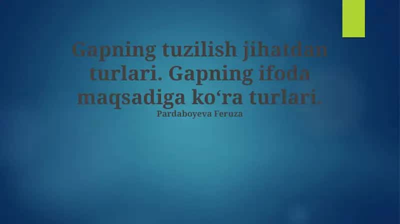 Gapning tuzilish jihatdan turlari