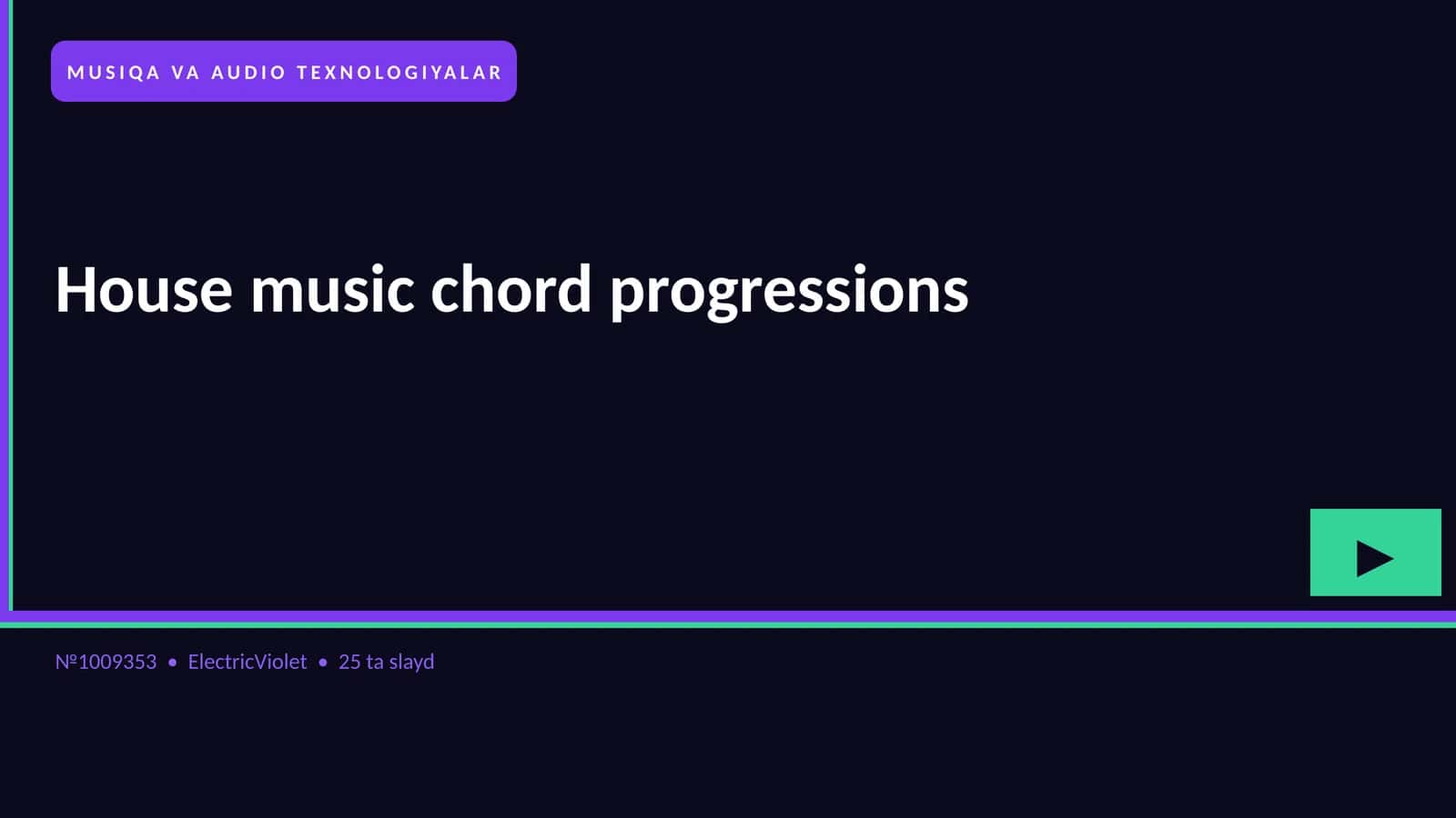 House music chord progressions