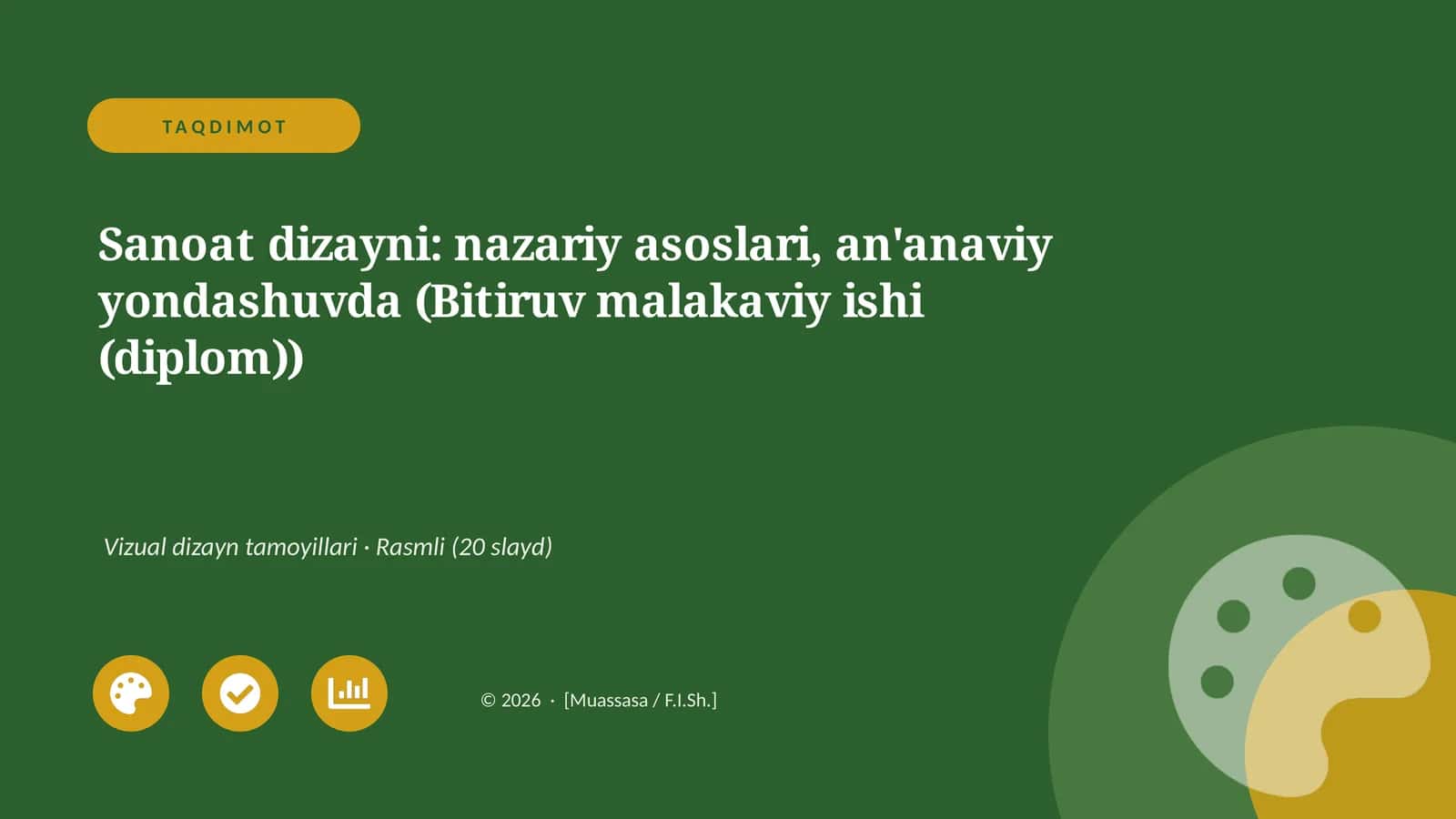 Sanoat dizayni: nazariy asoslari, an'anaviy yondashuvda (Bitiruv malakaviy ishi (diplom))