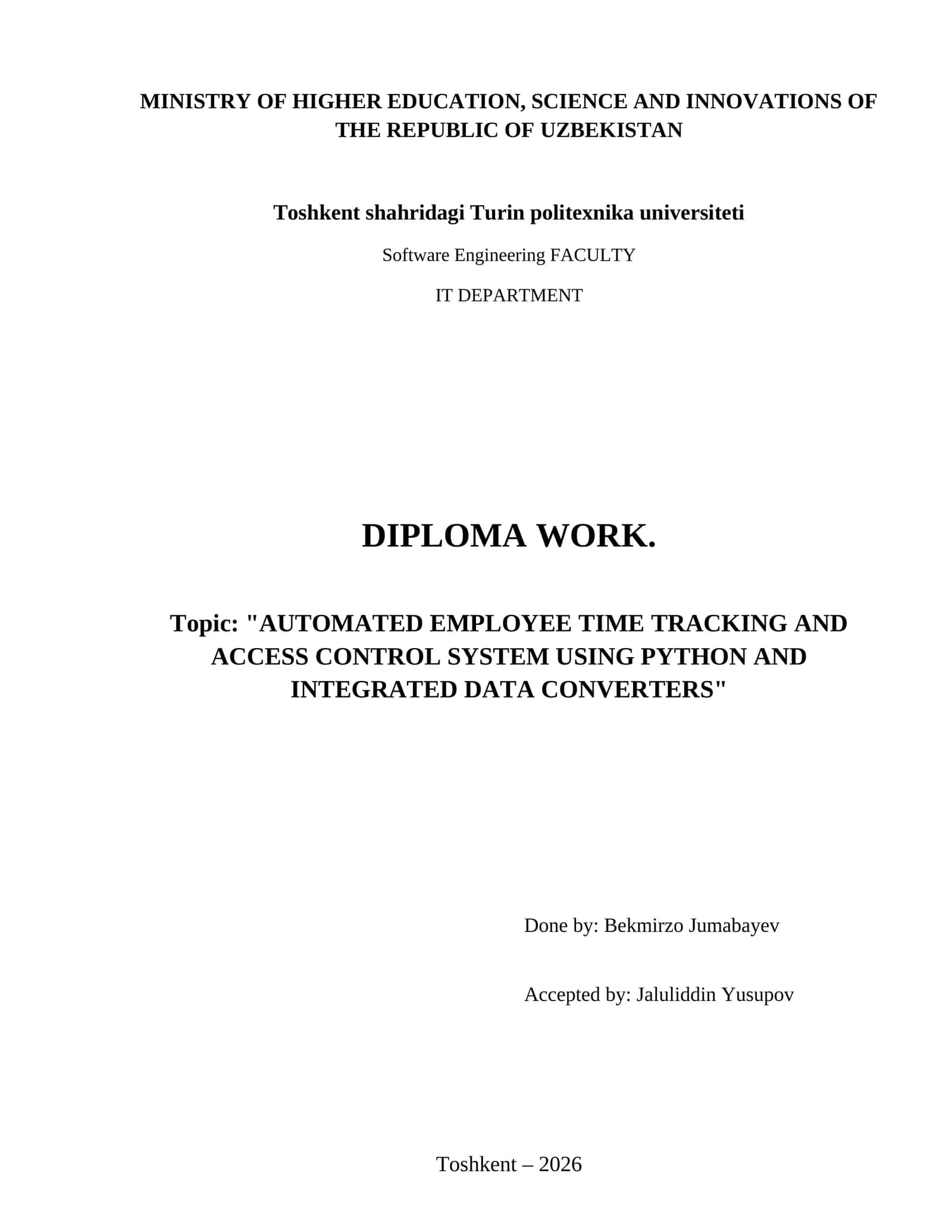 Automated Employee Time Tracking and Access Control System using Python and Integrated Data Converters