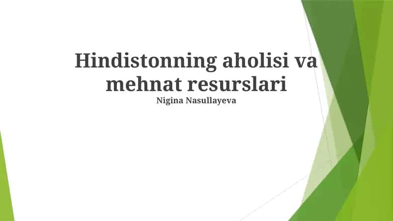 Hindistonning aholisi va mehnat resurslari