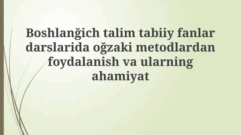 Verbal usullarning ahamiyati