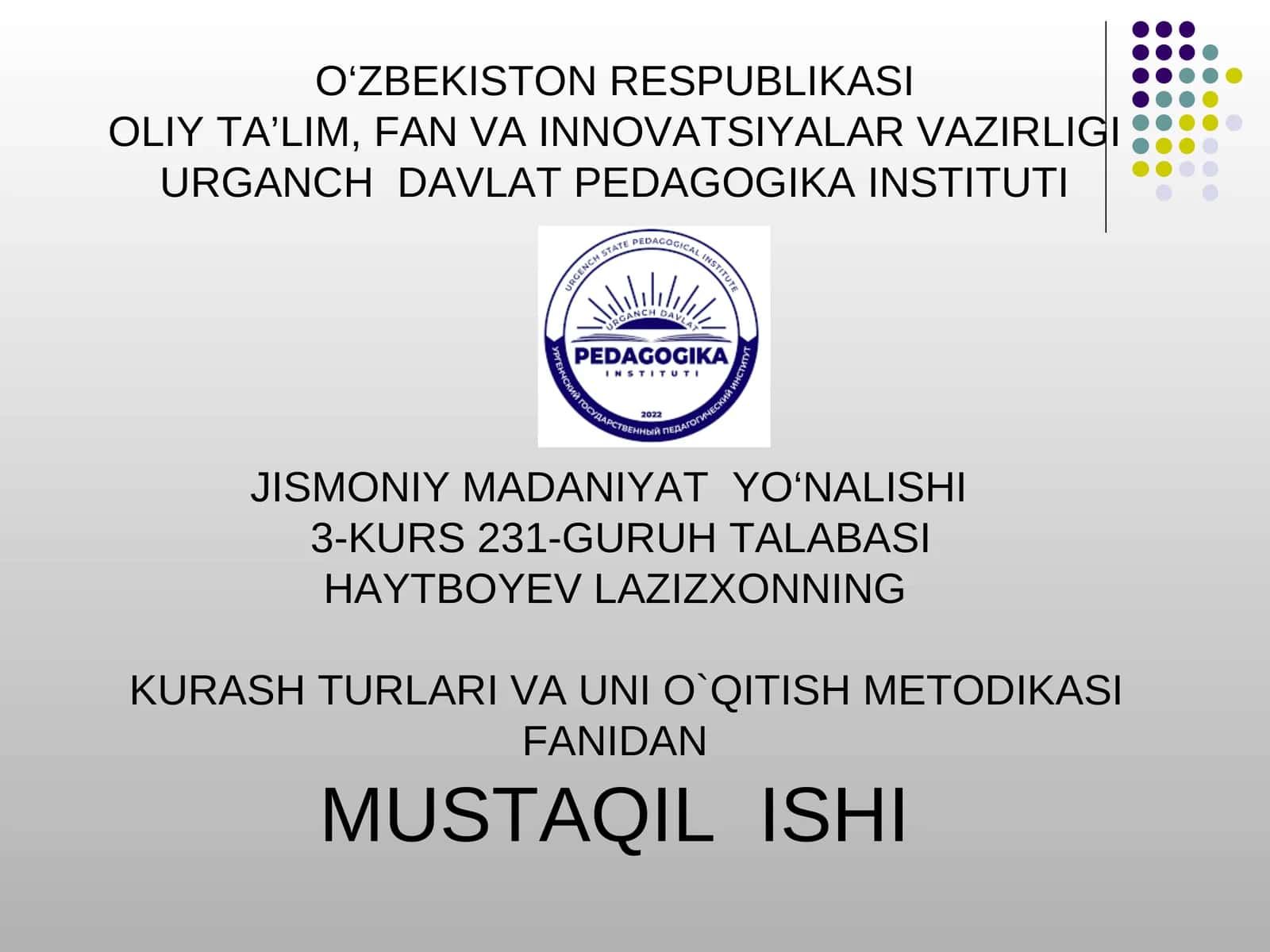 SAMBO KURASHINING PAYDO BO`LISHI VA RIVOJLANISH TARIXI