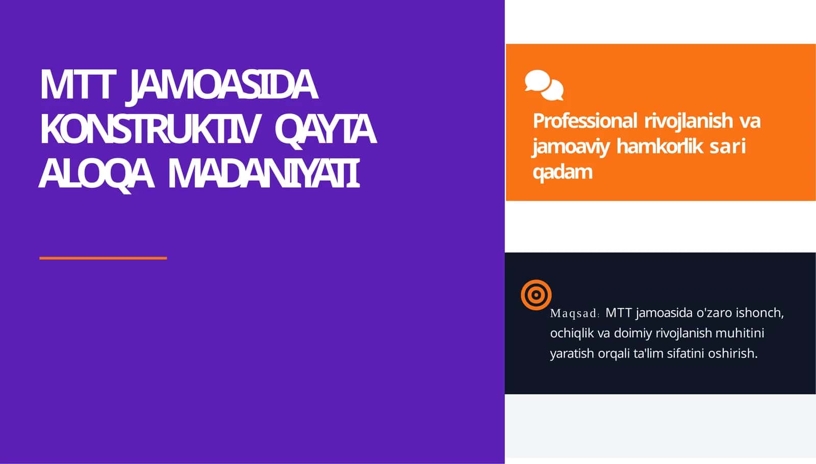 MTT JAMOASIDA KONSTRUKTIV QAYTA ALOQA MADANIYATI