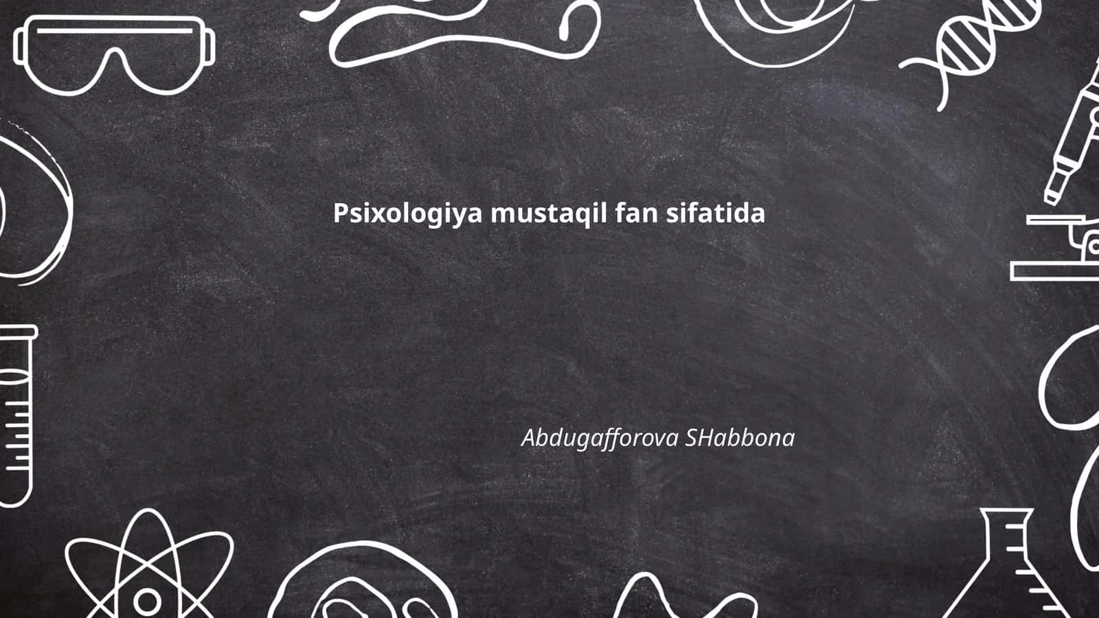 Psixologiya mustaqil fan sifatida