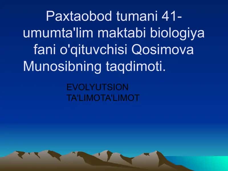 EVOLYUTSION TA'LIM