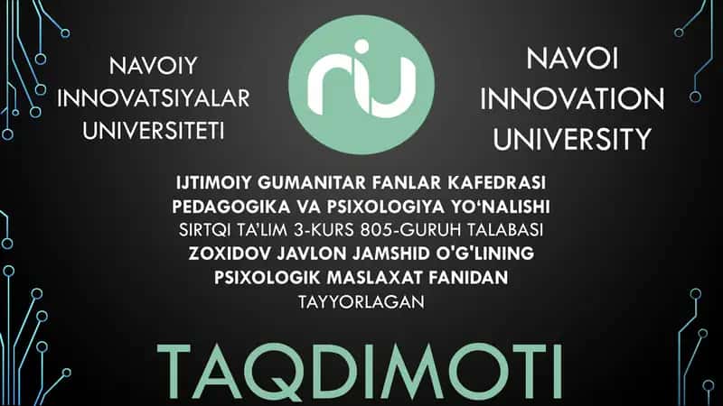 Psixologik Maslaxat Fanidan Taqdimot