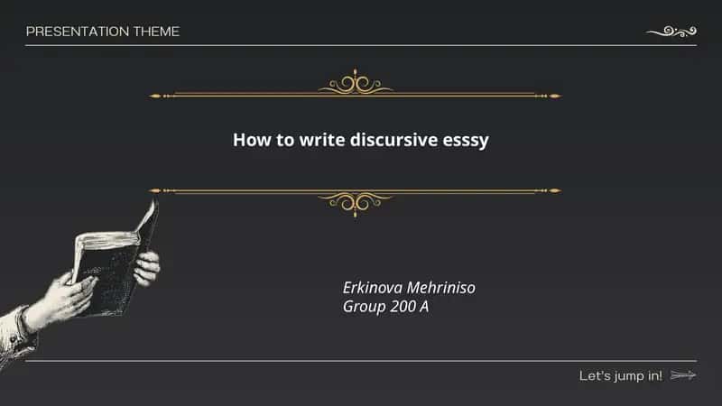 How to write discursive esssy