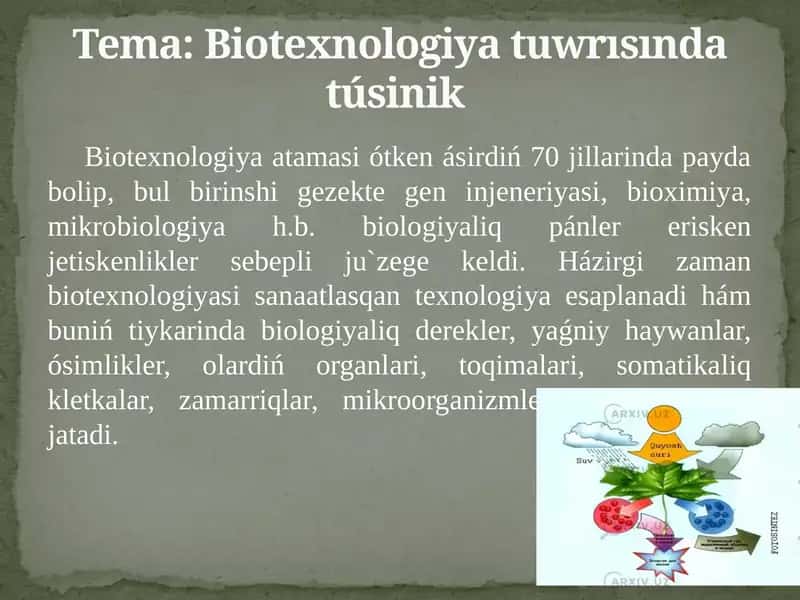 Biotexnologiyatuwrı
