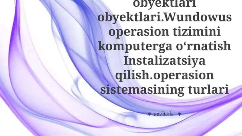 Windows OS Ob'ektlar