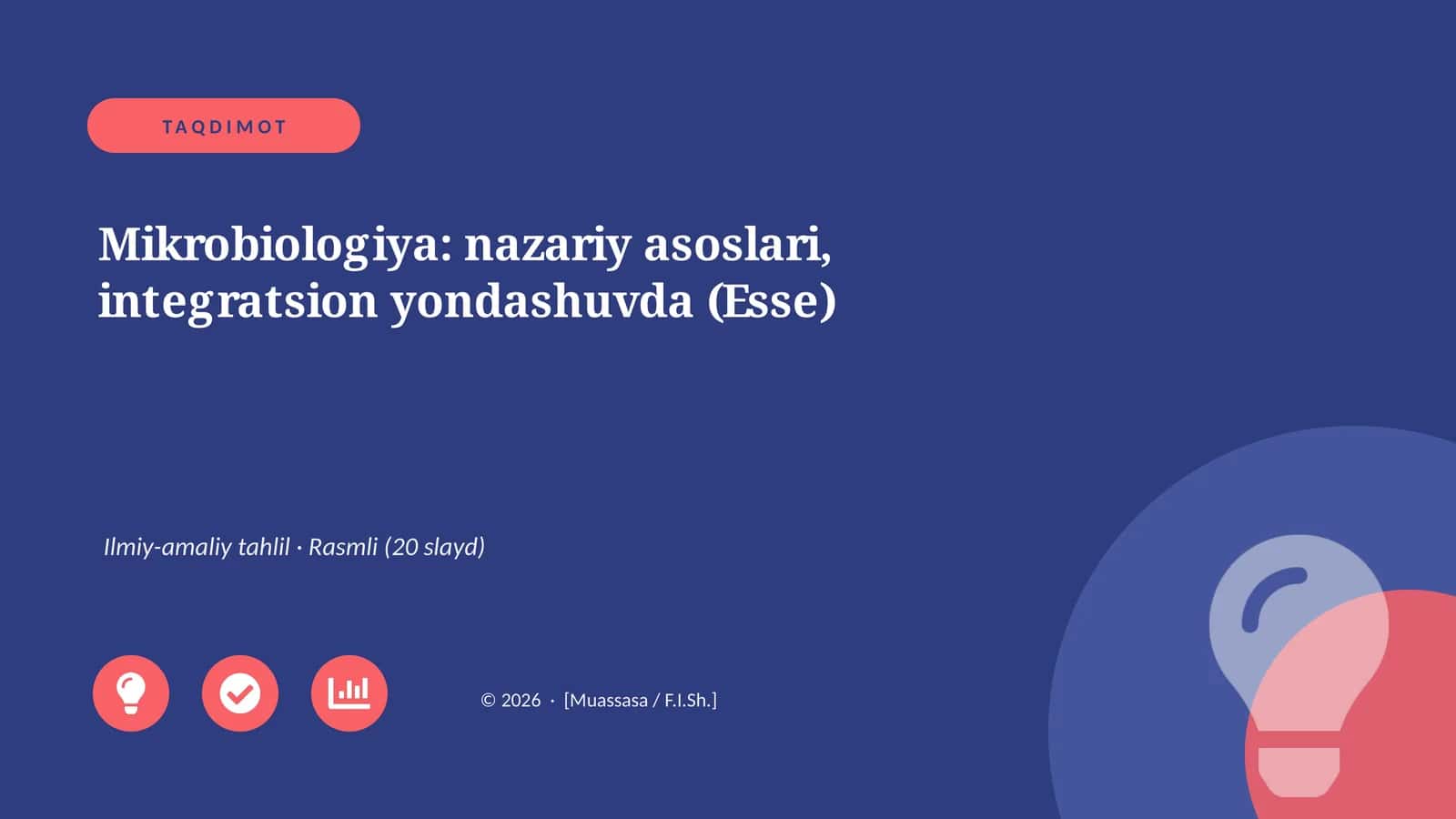 Mikrobiologiya: nazariy asoslari, integratsion yondashuvda (Esse)