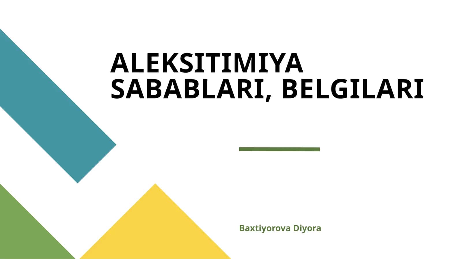 ALEKSITIMIYA SABABLARI, BELGILARI