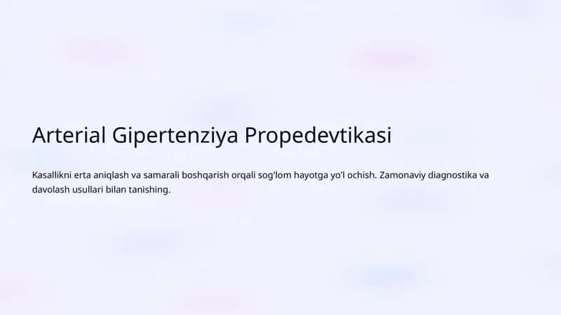 Arterial Gipertenziya Propedevtikasi