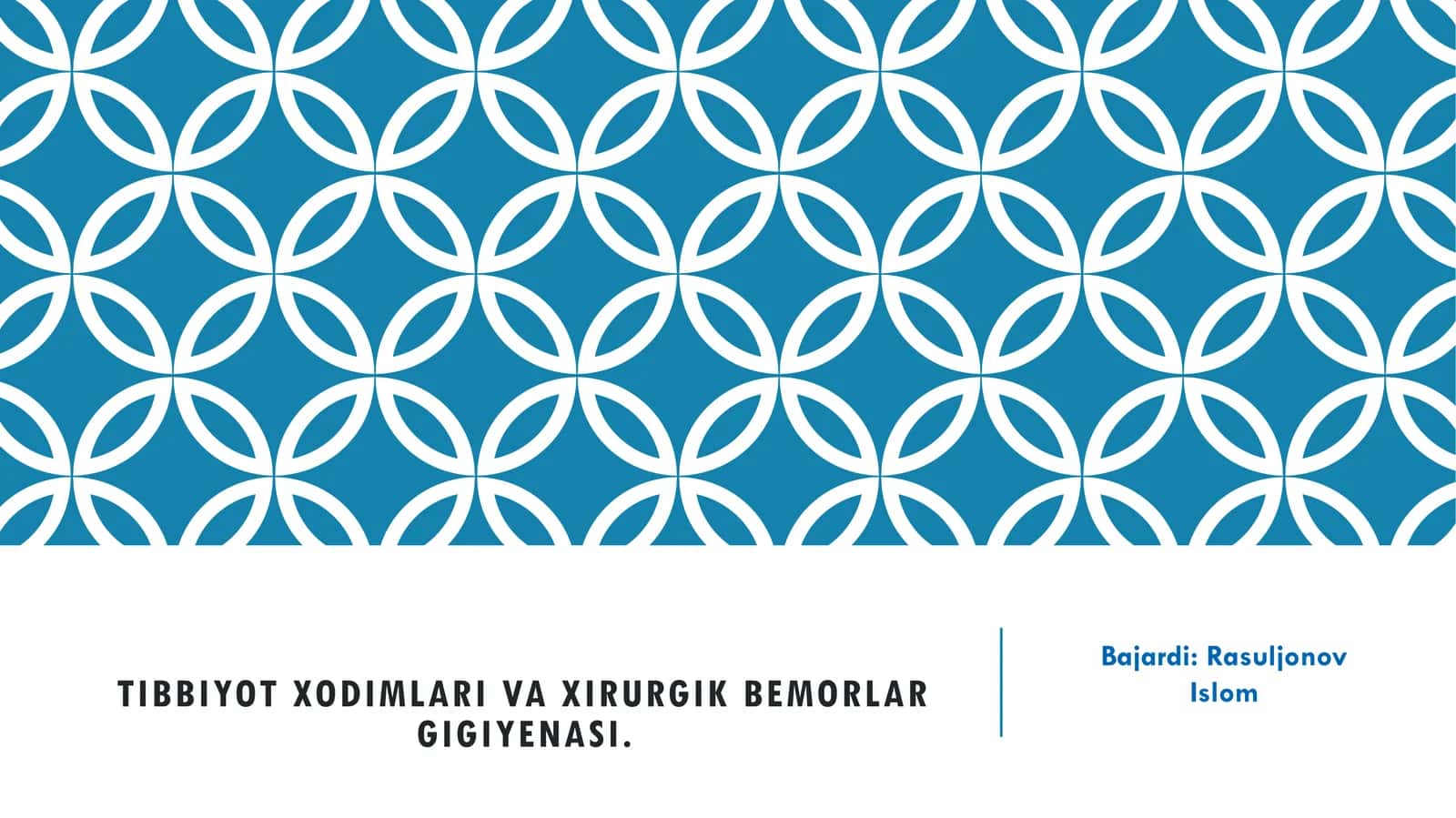 Tibbiyot xodimlari va xirurgik bemorlar gigiyenasi