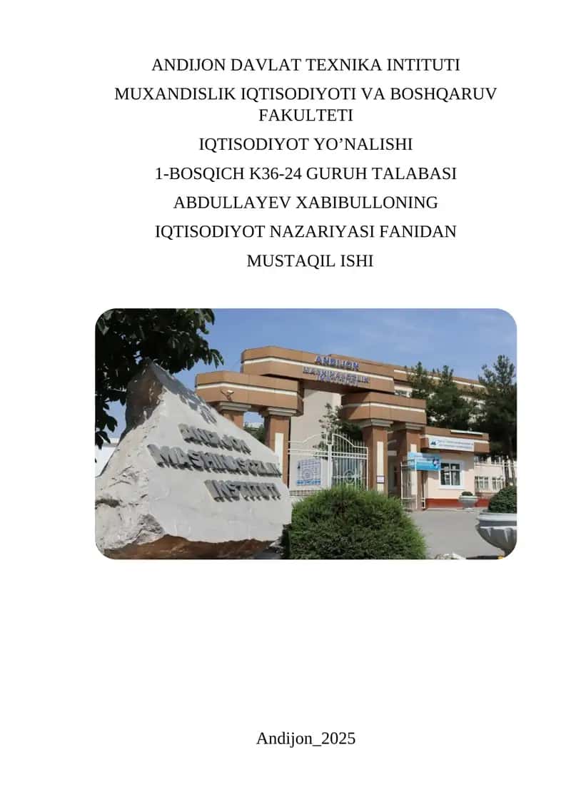 JAMG’ARMA VA UNING HAJMIGA TA’SIR ETUVCHI OMILLAR