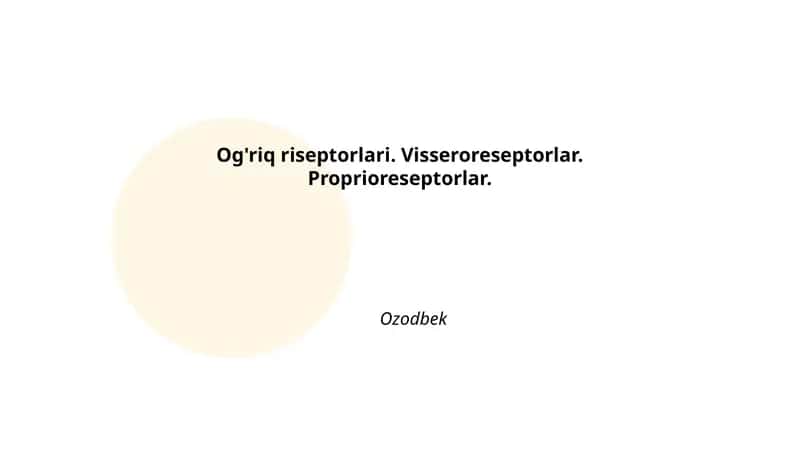 Og'riq riseptorlari, Visseroreseptorlar, Proprioreseptorlar
