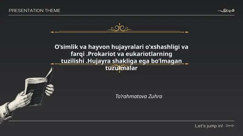 O’simlik va hayvon hujayralari o’xshashligi va farqi