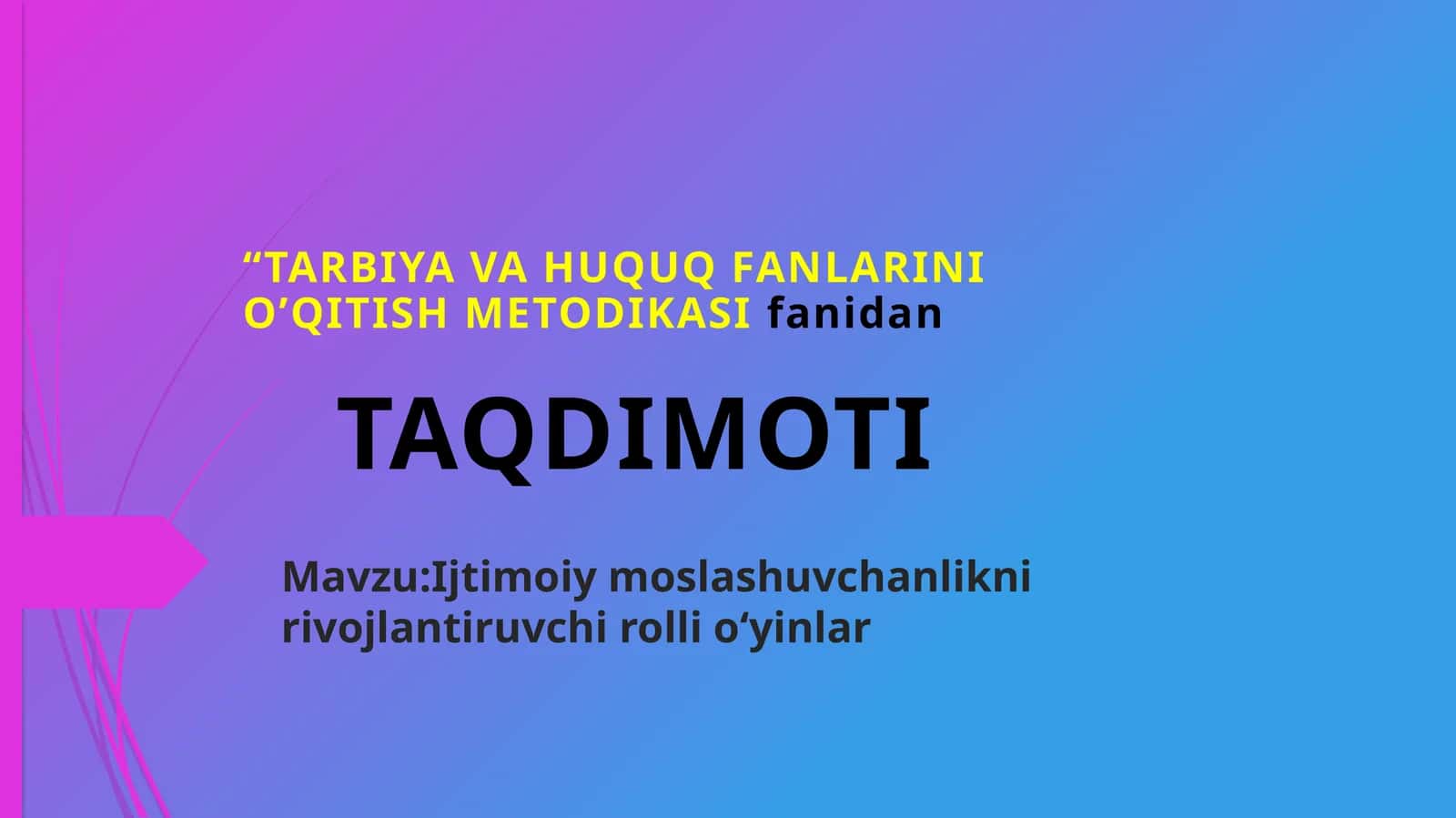 Ijtimoiy moslashuvchanlikni rivojlantiruvchi rolli oʻyinlar