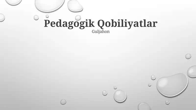 Pedagogik Qobiliyatlar