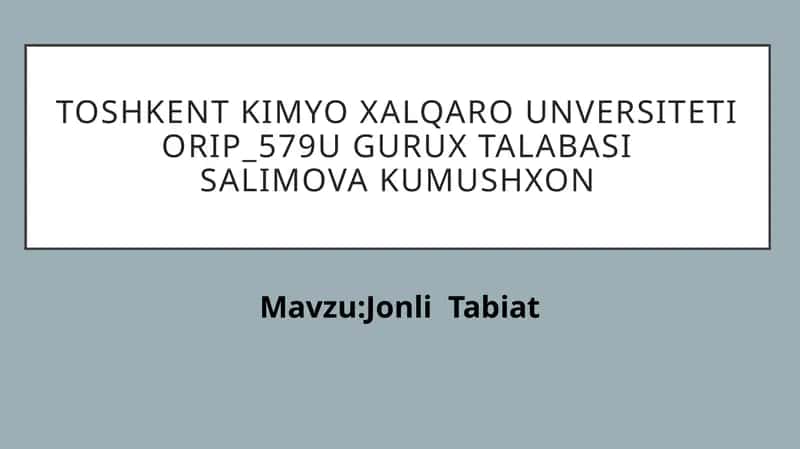 Jonli Tabiat