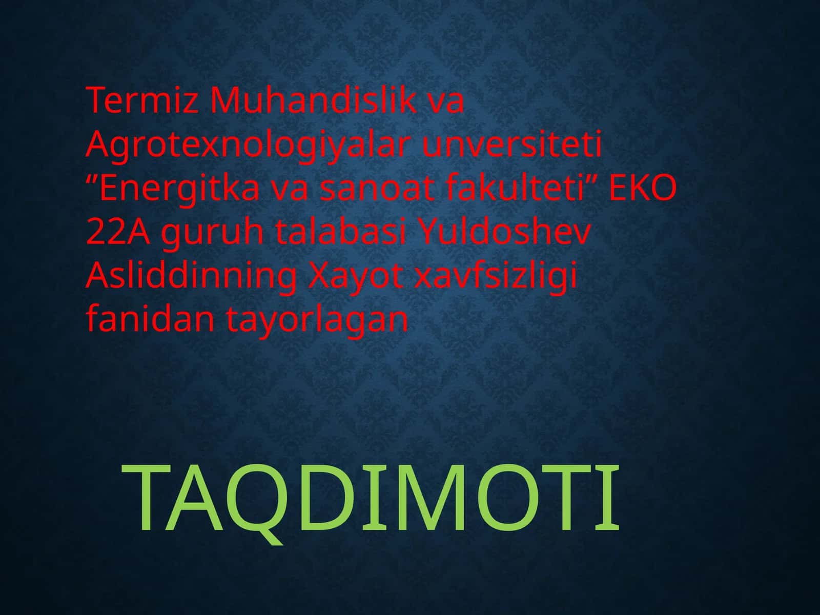 mashina va mexanizimlar uchun texnika xafsizlik qoidalari