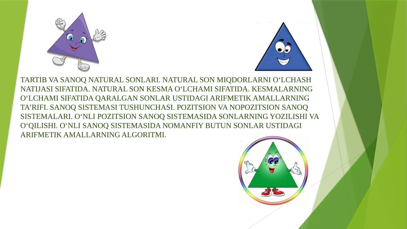 NATURAL SONLARNING O‘LCHAMI SIFATIDA