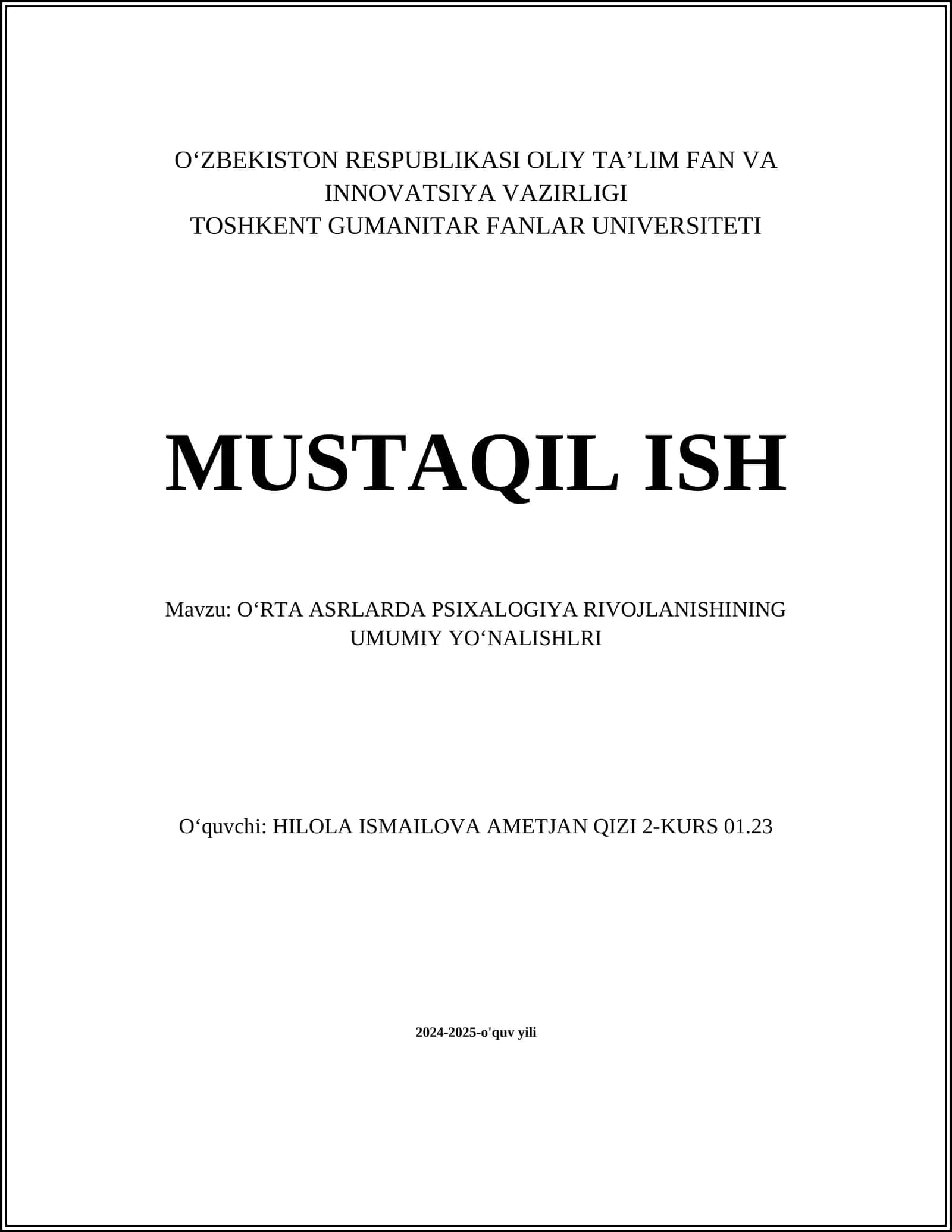 Antik Davr va Orta Asrlarda Psixologiya Tushunchasi