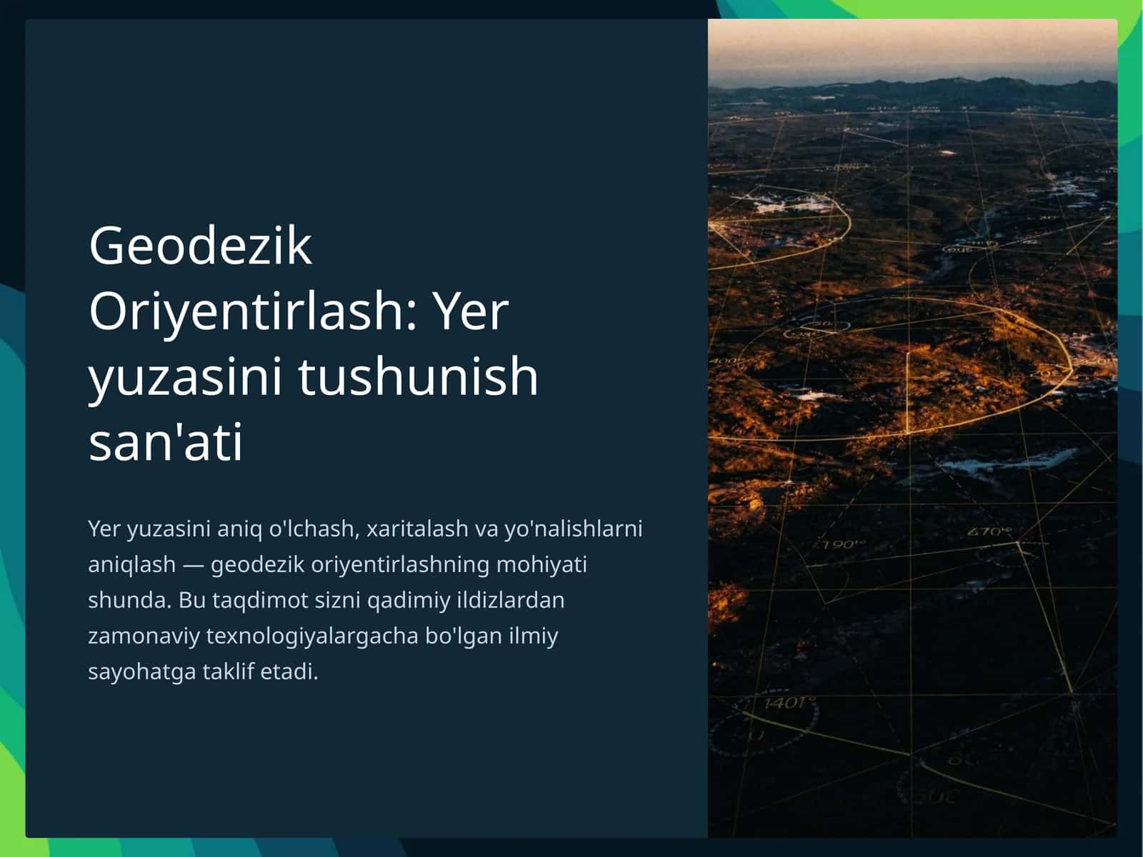 Geodezik Oriyentirlash: Yer yuzasini tushunish san'ati