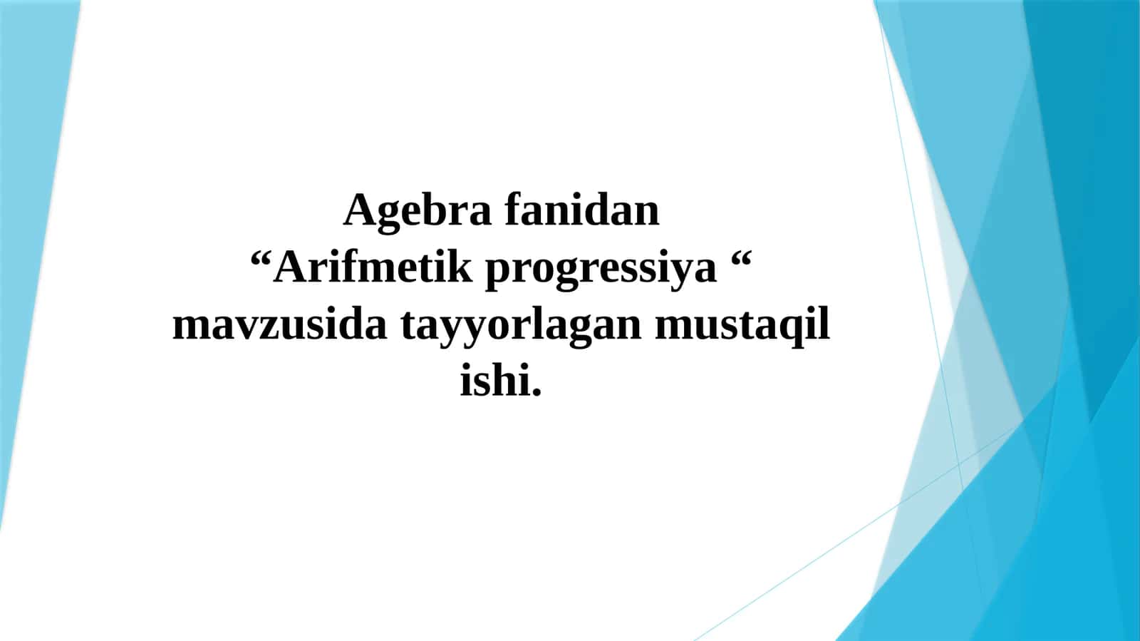 Arifmetik progressiya