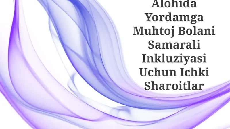 Alohida Yordamga Muhtoj Bolani Samarali Inkluziyasi Uchun Ichki Sharoitlar