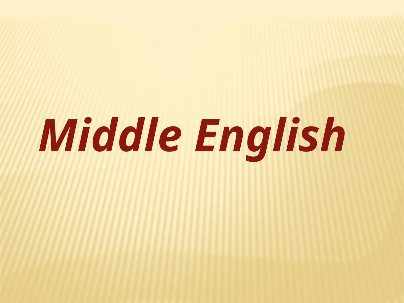 Middle English