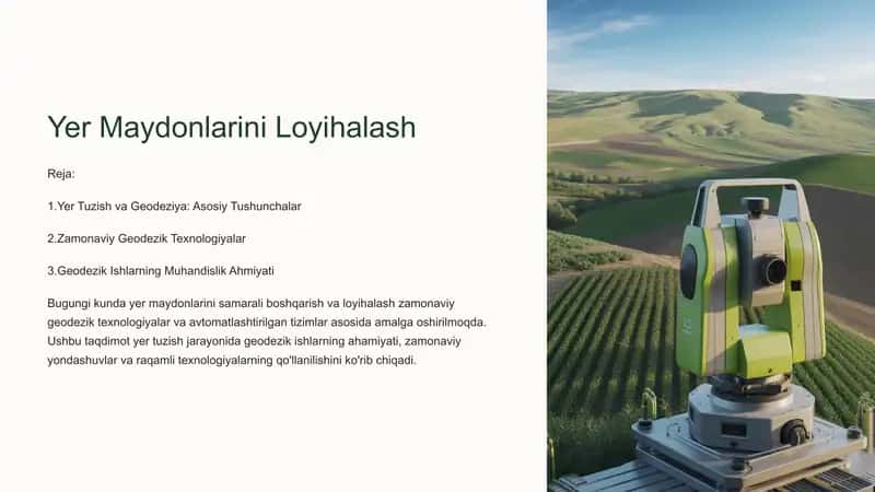Yer Tuzish va Geodeziya: Asosiy Tushunchalar
