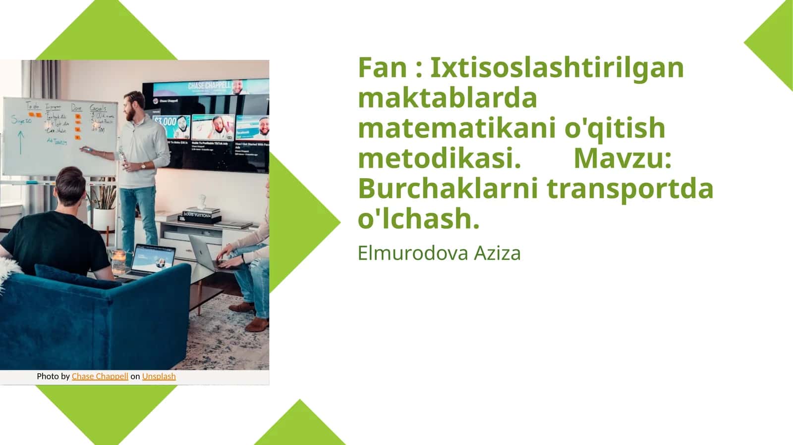 Burchaklarni transportda o'lchash usullari