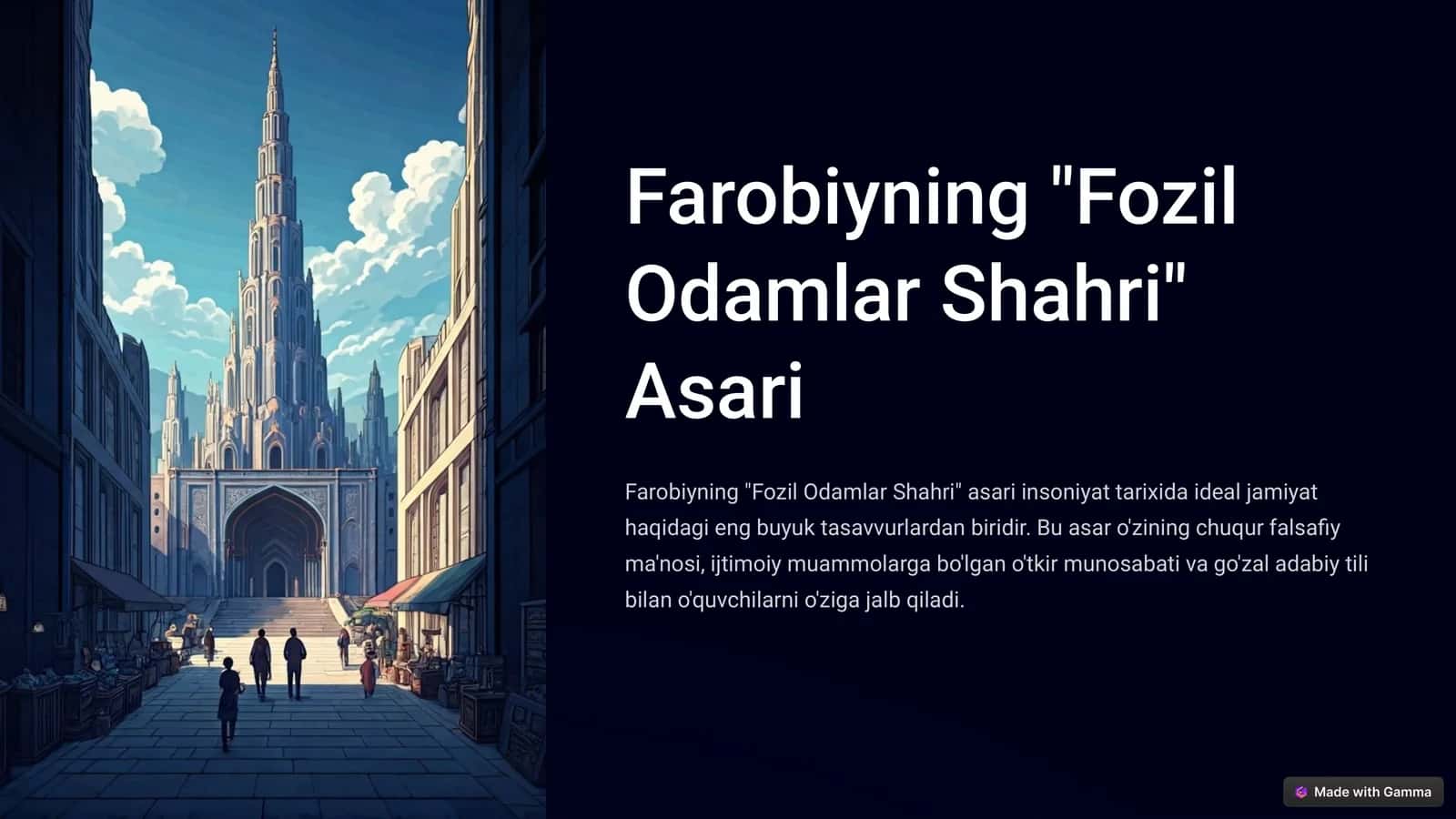 Farobiyning Fozil Odamlar Shahri Asari