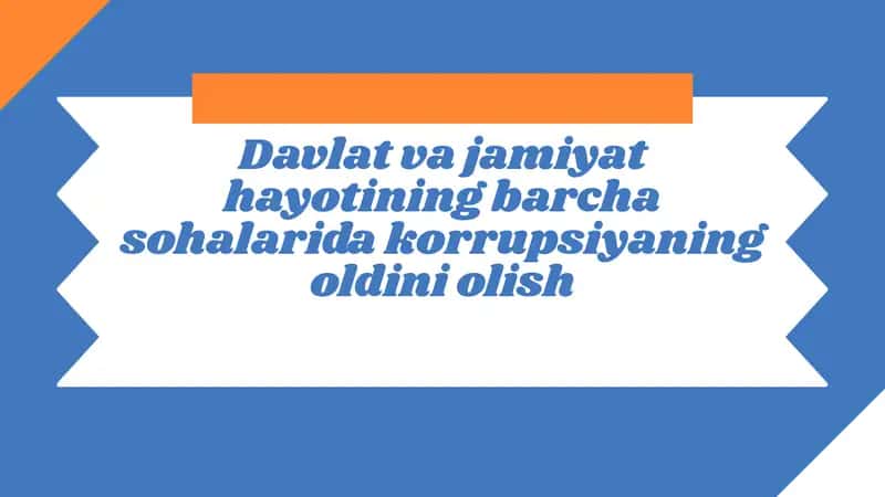 Korrupsiya va uning oldini olish usullari