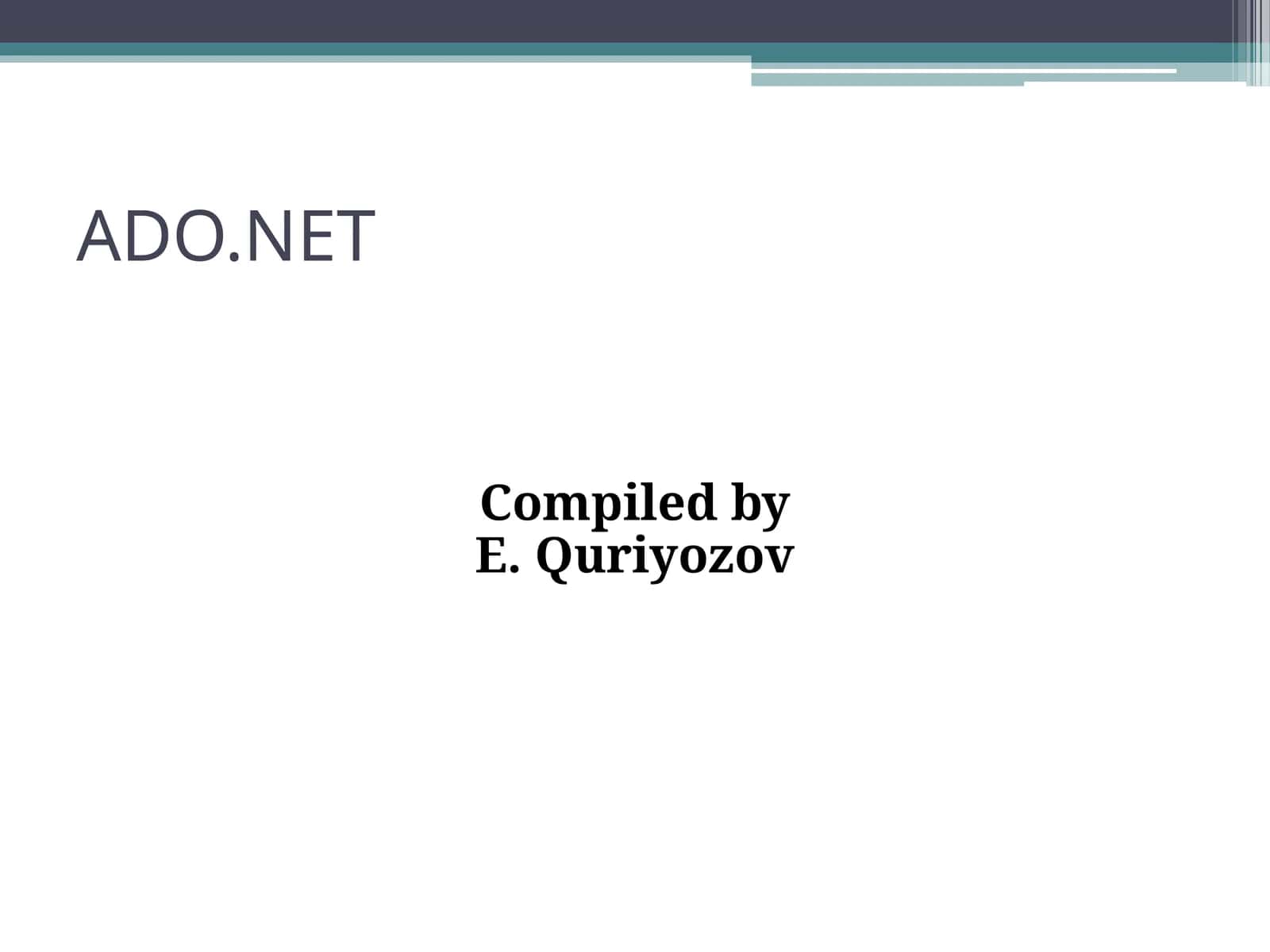 ADO.NET