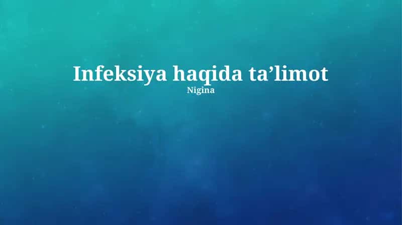 Infeksiya haqida ta'limot