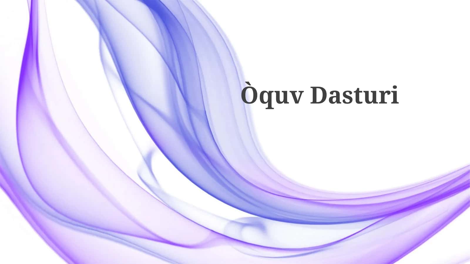 O'quv Dasturi