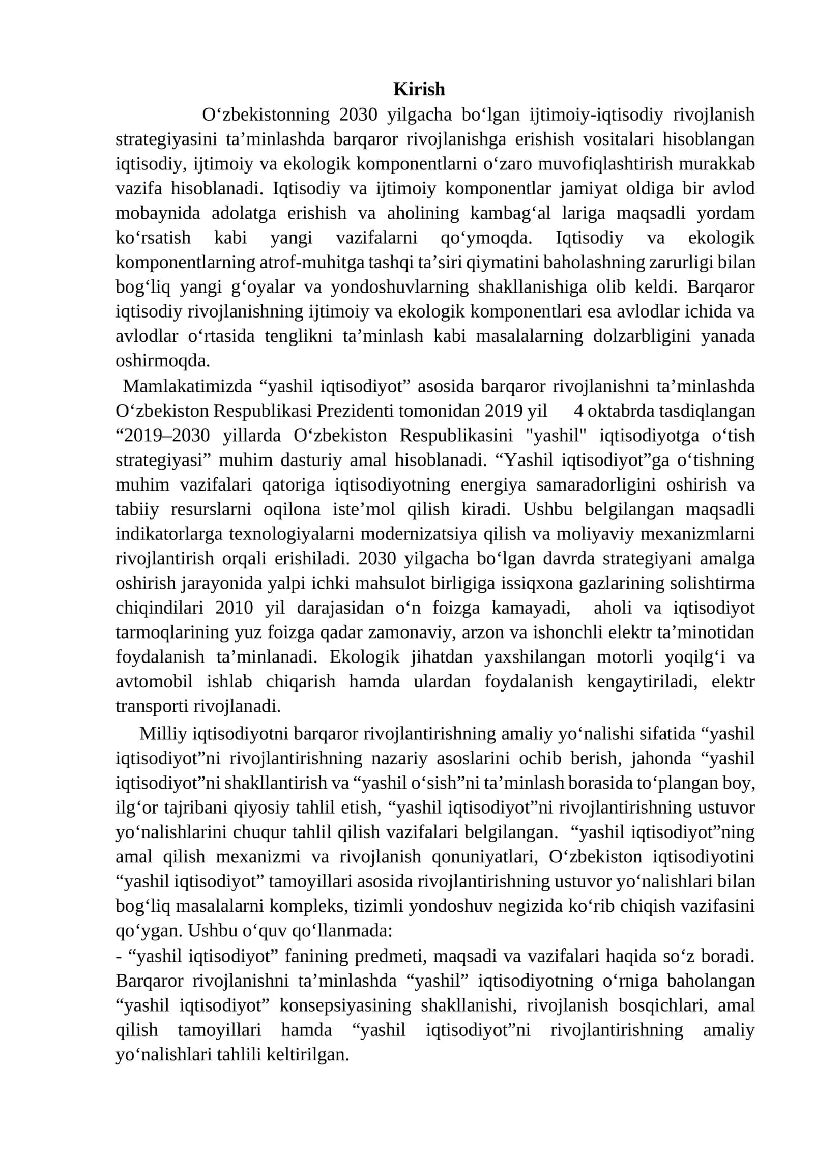 Yashil iqtisodiyot