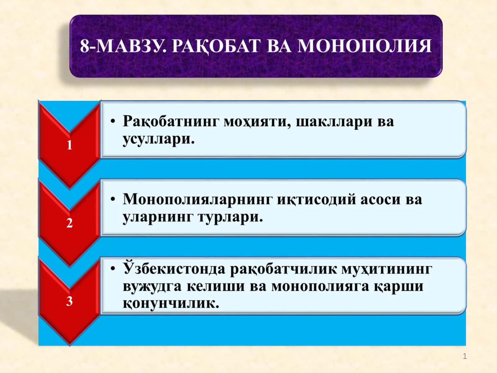 РАҚОБАТ ВА МОНОПОЛИЯ