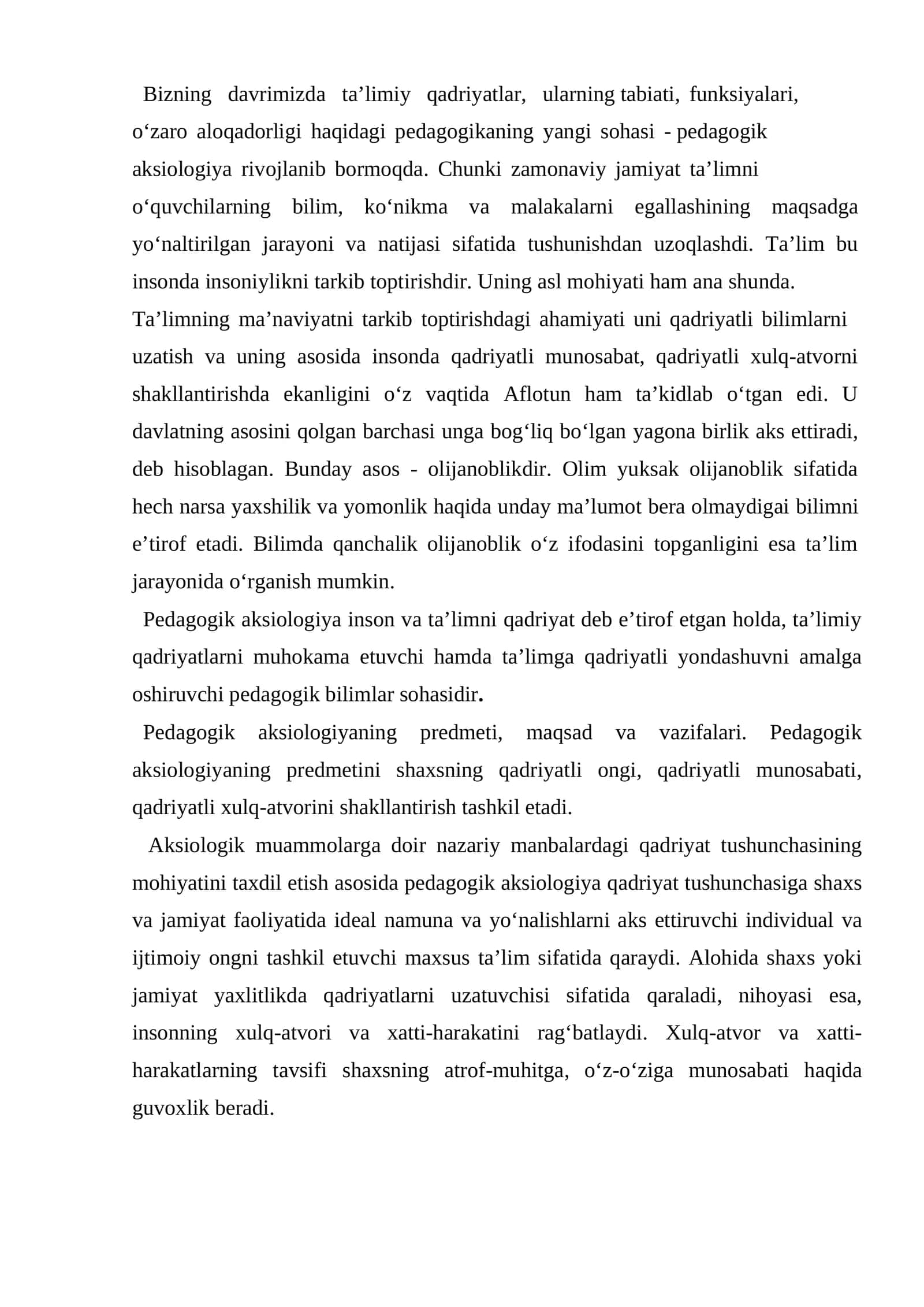 Pedagogik aksiologiya