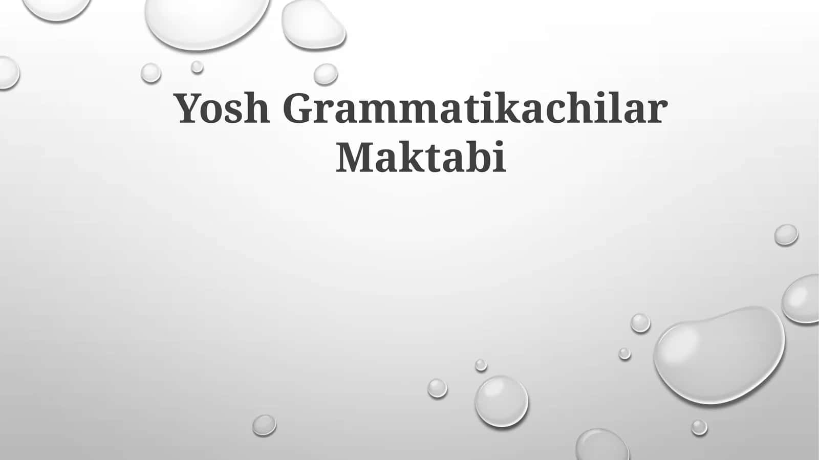 Yosh Grammatikachilar Maktabi