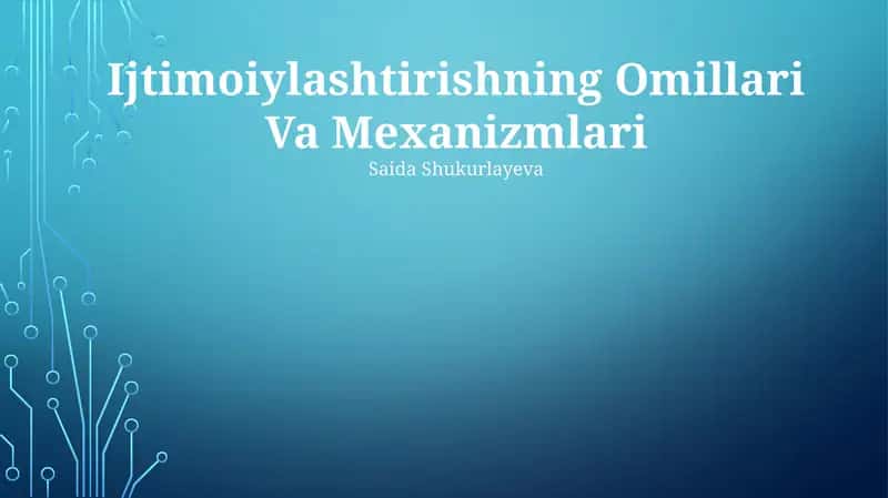 Ijtimoiylashtirishning Omillari Va Mexanizmlari