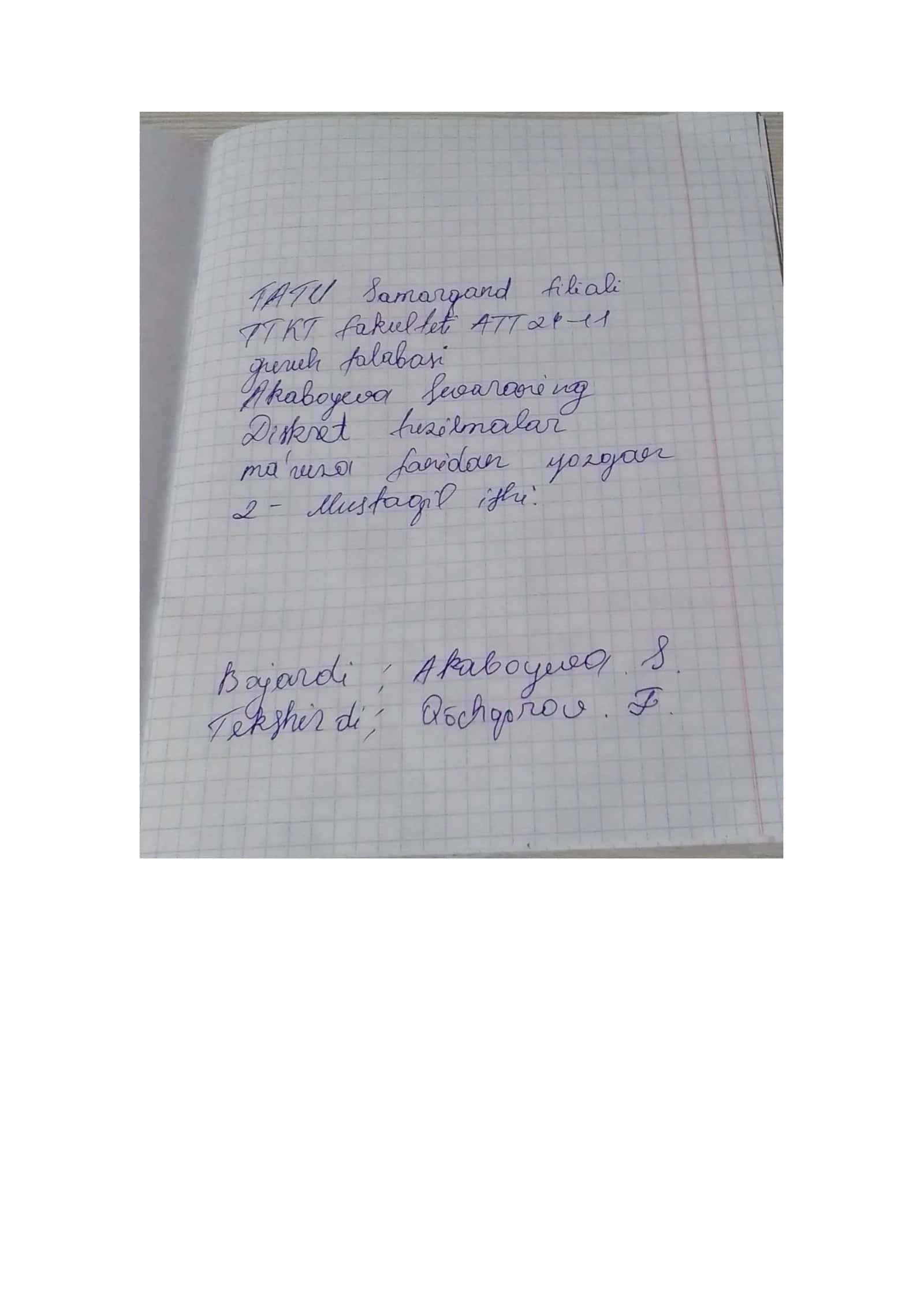 diskerit tuzulma qo'l yozma