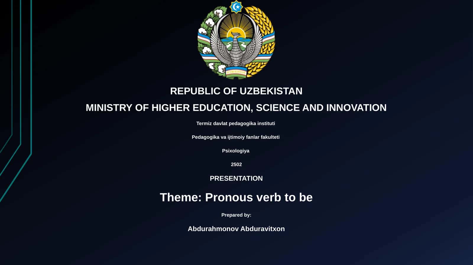 Pronous verb to be